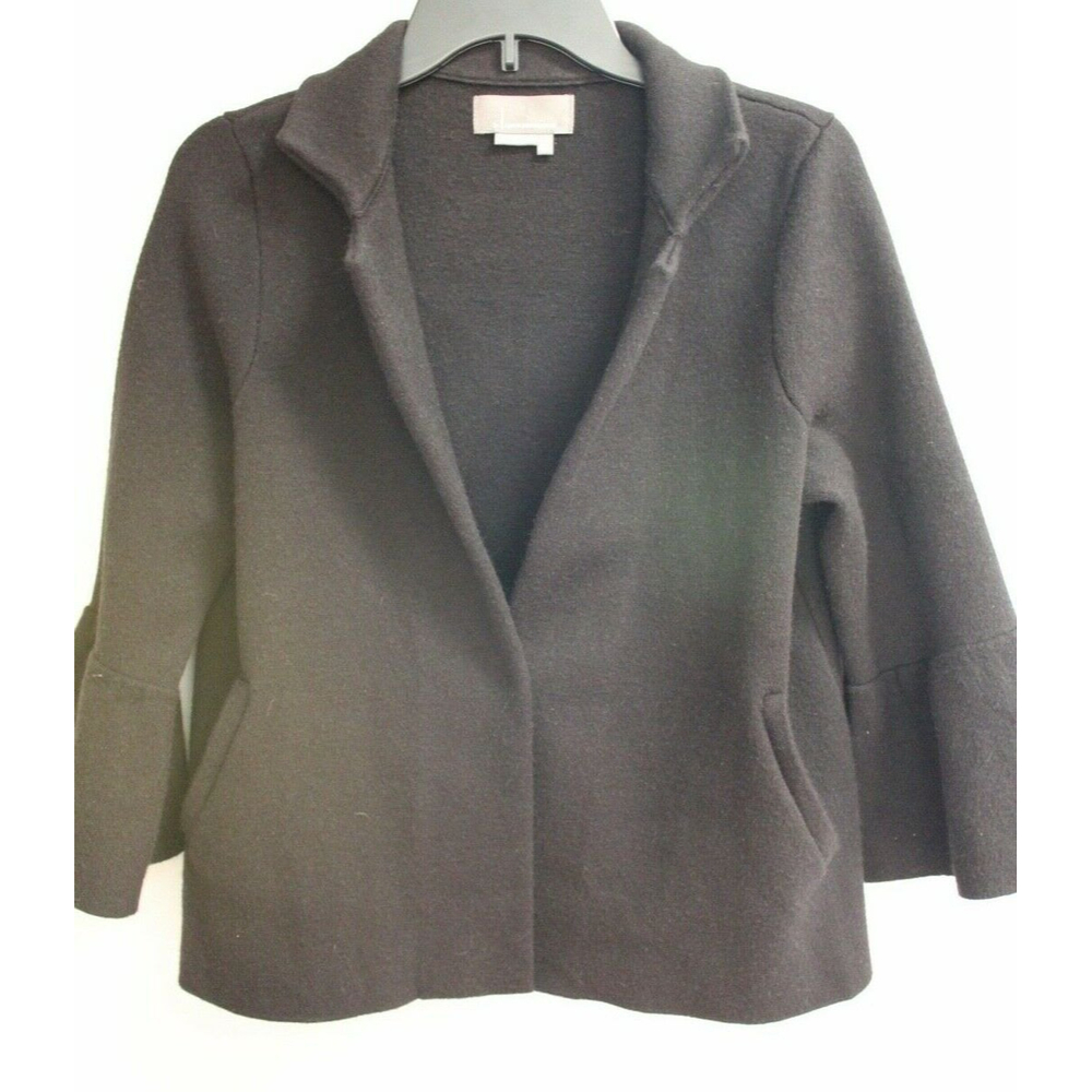 Anthropologie Cardigan Blazer Sweater Bell Sleeve Black Size Small